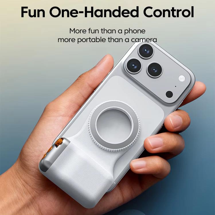 Magnetic Mount Camera Assistant Wireless Bluetooth Remote Zoom Photo Handheld Stabilizer, White Without Light