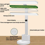 Xiajule Eye-Caring Study Desk Lamp With Time Display 3-Color Temperature Dimmable Reading Bedside Lamp, XH4000, XH4800
