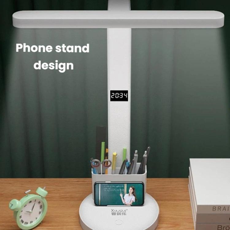 Xiajule Eye-Caring Study Desk Lamp With Time Display 3-Color Temperature Dimmable Reading Bedside Lamp, XH4000, XH4800