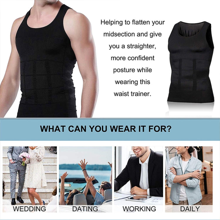 3PCS Men Slimming Body Shaper Vest Underwear, S, L, M, XL, XXL