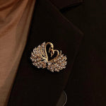 Crystal Swan Brooch Pins Animal Rhinestones Brooches for Women, White, Pink, Champagne