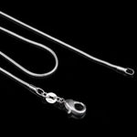 Silver-plated Snake Bone Chain Necklace Female Thin Necklace, 1mm 16 inch, 1mm 18 inch, 1mm 22 inch, 1mm 24 inch, 1mm 26 inch, 1mm 28 inch