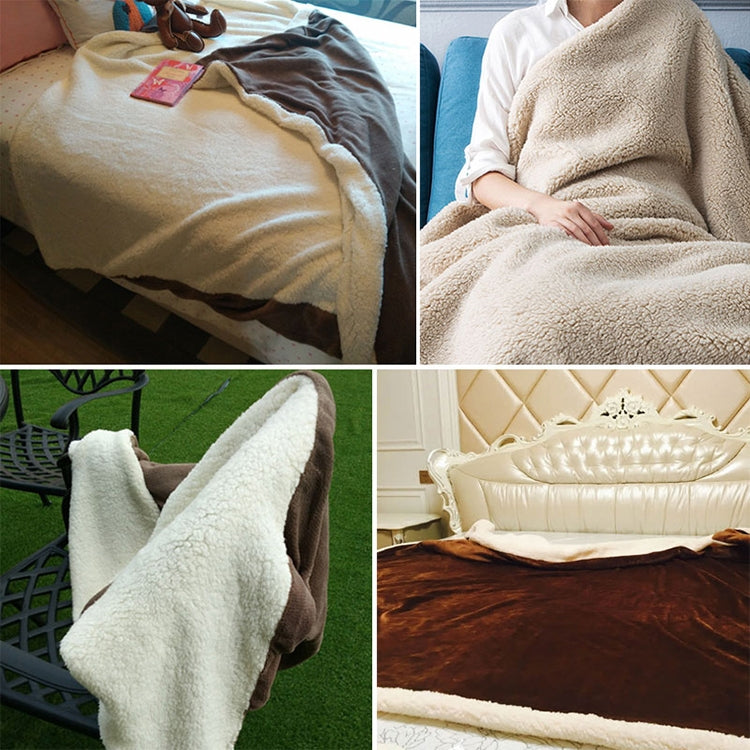 Winter Sofa Blanket Double Thick Cashmere Coral Fleece Ofice Nap Blanket, 1.5x2m, 2x2.3m