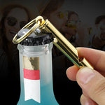 2 PCS Metal Whistle Bottle Opener Keychain Creative Multifunctional Key Ring Pendant, Gold, Silver