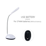 2 PCS Flexible Adjustable Portable Bedroom Reading Desk Lamp LED Night Light for Children, White, Pink, Blue, Green