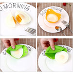 Silicone Egg Cooker Egg Bracket Kitchen Tools Pancake Cookware Bakeware Steam Eggs Plate Tray, Green, Red, 4 pieces of steamed egg