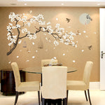 2 PCS/Set DIY Tree Birds Flower Home Decor Wall Stickers, Tree Birds Flower