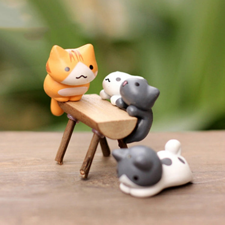 2 Sets Fleshy Flower Pot Moss Micro Landscape Doll Cute Cat Decoration Doll Cake DIY Assembly Ornaments, Doll Cute Cat Decoration