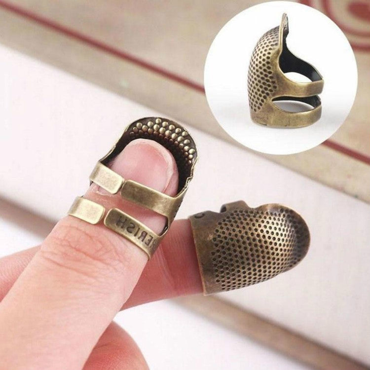 Household Adjustable Metal Sewing Thimble Finger Protectors Sewing Tools Accessories, S, M