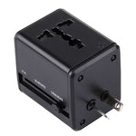 World-Wide Universal Travel Concealable Plugs Adapter with & Built-in Dual USB Ports Charger for US, UK, AU, EU