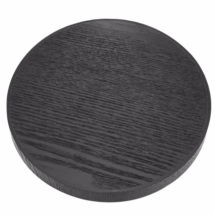 Creative Round Solid Wood Tea Tray Hotel Wooden Tay Storage Tray, Diameter: 27 cm, Black, Diameter: 27cm