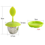 Stainless Steel Leaf Shape Silicone Tea Bag Tea Strainers, Rose Red, Baby Blue