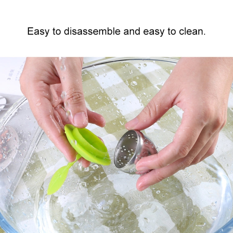 Stainless Steel Leaf Shape Silicone Tea Bag Tea Strainers, Rose Red, Baby Blue