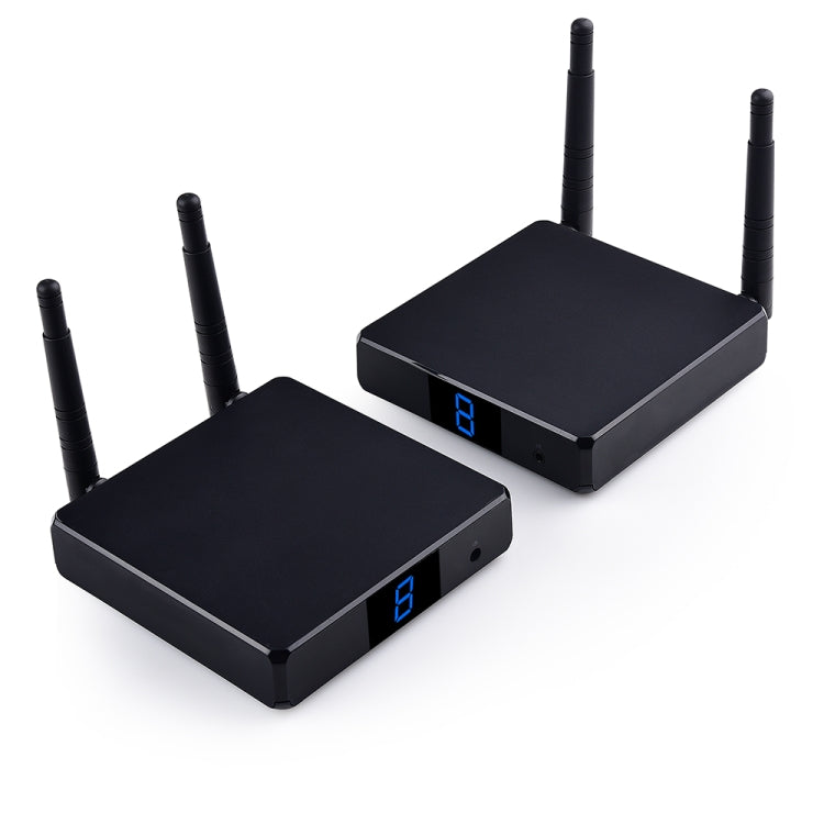 Measy FHD686 Full HD 1080P 3D 5-5.8GHz Wireless HDMI Transmitter (Transmitter + Receiver) with Display, Supports Infrared Remote Control & Wireless Same Screen Function, Transmission Distance: 200m, FHD686 with Display