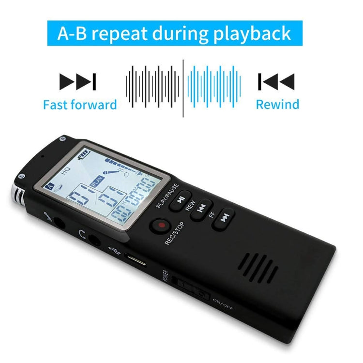 T60 Monochrome Screen HD Noise Reduction Digital Voice Recorder, 32G, Support MP3 / WAV Format, 32G
