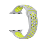 For Apple Watch Series 10 42mm / 9&8&7 41mm / SE 3&SE 2&6&SE&5&4 40mm / 3&2&1 38mm Fashionable Classical Silicone Sport Watch Band(Grey White), WA1230A, WA1230B, WA1230BG, WA1230BH, WA1230BL, WA1230BM, WA1230BR, WA1230BY, WA1230C, WA1230D, WA1230DW    ...