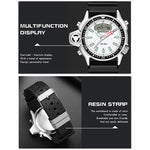 SANDA 3008 Multifunctional Men Outdoor Sports Noctilucent 50m Waterproof Digital Wrist Watch