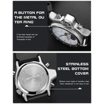 SANDA 3008 Multifunctional Men Outdoor Sports Noctilucent 50m Waterproof Digital Wrist Watch