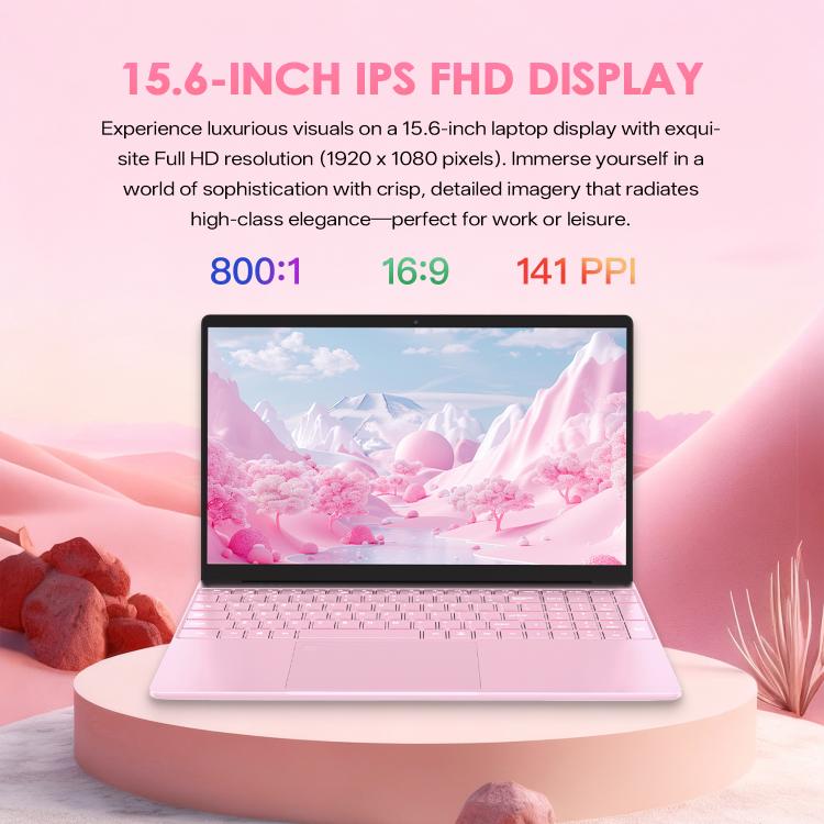 GXMO T152J 15.6 inch Laptop, 16GB+512GB, Windows 11 Pro Intel Celeron N5100 Quad Core, Support Fingerprint Unlock, AU Plug, 16GB+512GB, AU Plug