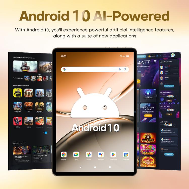 Pad 8 Ultra 10.1 inch 3G Phone Call Tablet PC, 3GB+32GB, Android 10 MTK6755 Quad Core, US Plug, US Plug