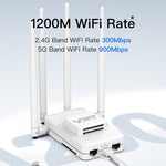 VONETS VAR1200-H 1200Mbps Wireless Bridge External Antenna Dual-Band WiFi Repeater, With 4 Antennas + DC Adapter Set, VAR1200-H With 4 Antennas + DC Adapter Set