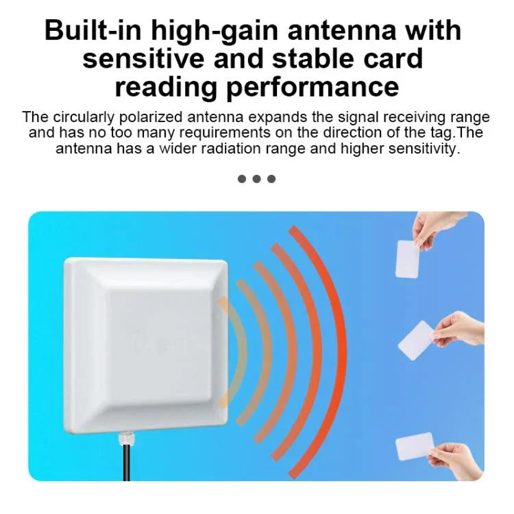 UHF Electronic Tag Identification RFID Reader / Writer 7dbi Antenna Integrated Reader, Style: USB Virtual Port, USB Virtual Port