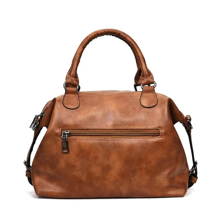 Fashion Casual Retro Oil PU Shoulder Bag Ladies Handbag Messenger Bag