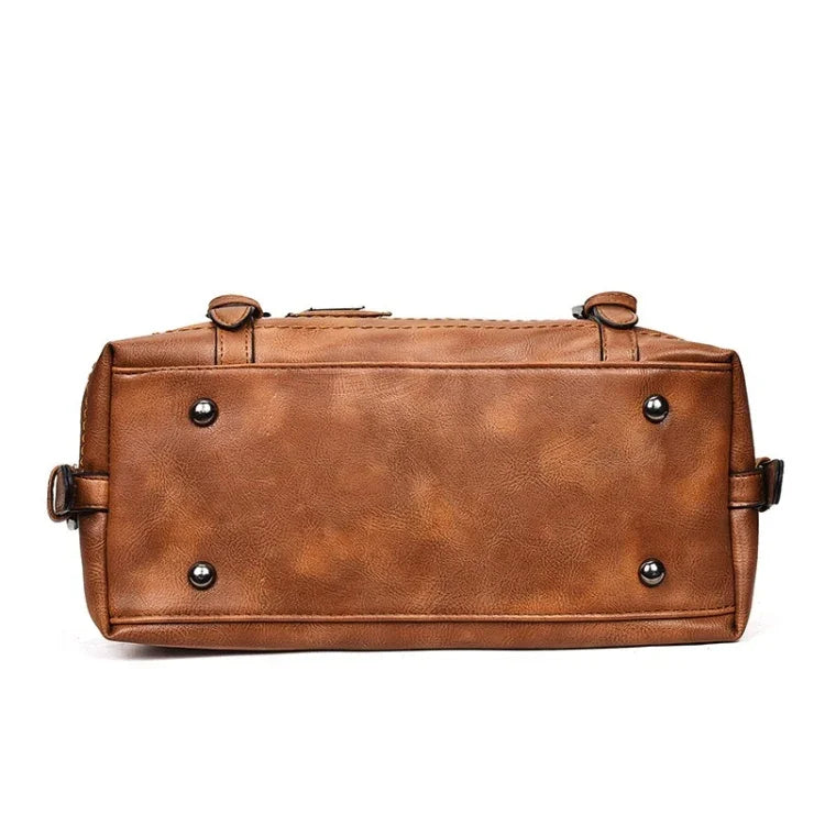 Fashion Casual Retro Oil PU Shoulder Bag Ladies Handbag Messenger Bag