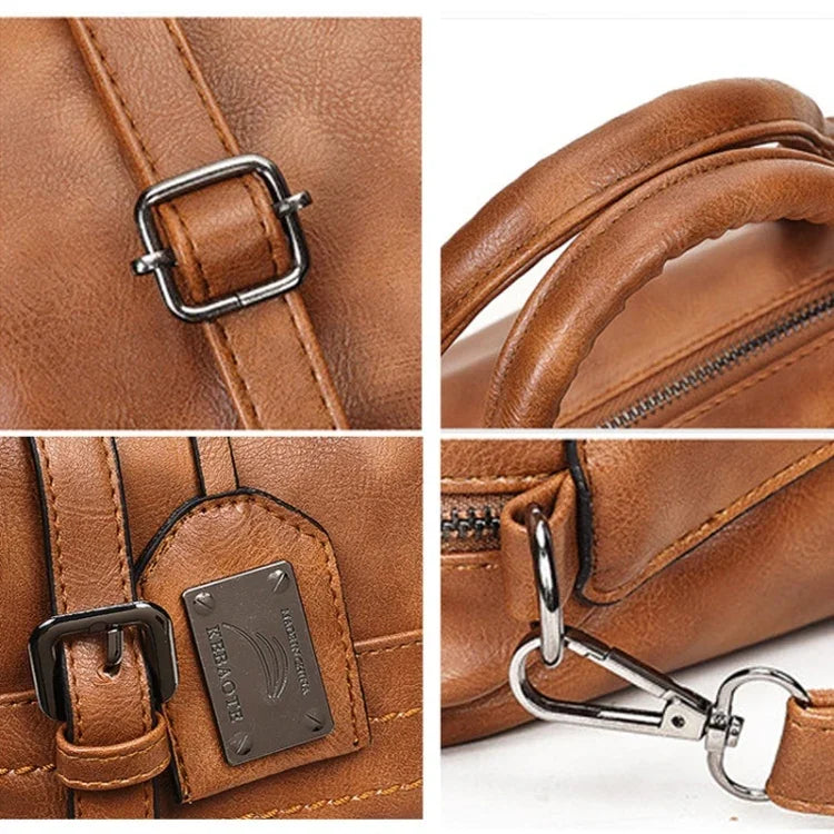 Fashion Casual Retro Oil PU Shoulder Bag Ladies Handbag Messenger Bag