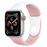 Double Colors Silicone Watch Band for Apple Watch Series 3 & 2 & 1 42mm (Light Blue+Light Pink)