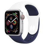 Double Colors Silicone Watch Band for Apple Watch Series 3 & 2 & 1 42mm (Light Blue+Light Pink)