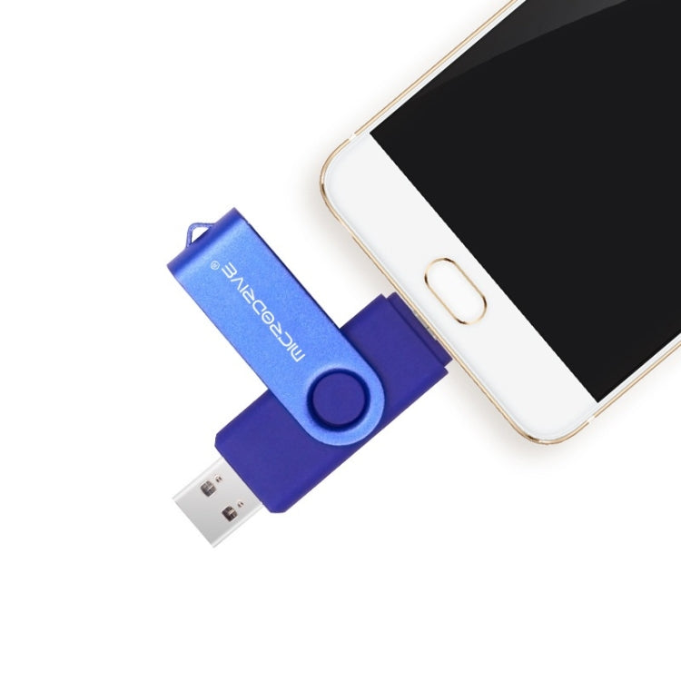 MicroDrive 32GB USB 2.0 Mobile Computer Dual-use Rotating OTG Metal U Disk, 32GB