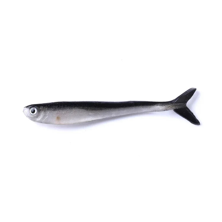 HENGJIA SO101 10 PCS 8cm/2.4g Loach Soft Bait Two-color Small Fish Road Soft Fishing Lure for Sea Fishing