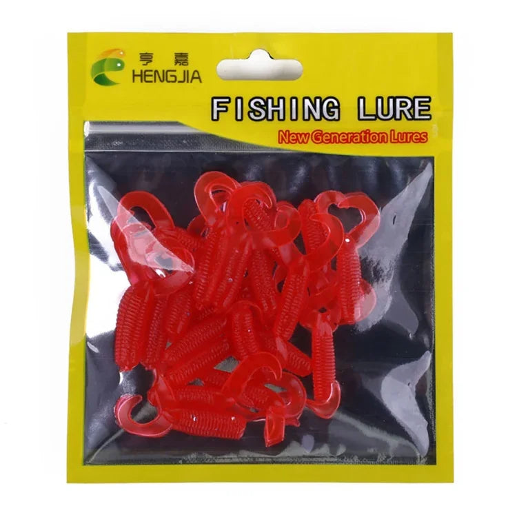HENGJIA SO105 20 PCS 3.5cm/0.9g Double Tailed Bait Soft Bait for Sea Fishing