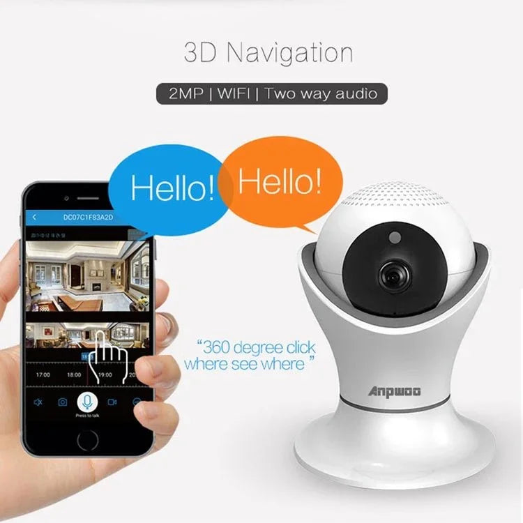 Anpwoo Hercules GM8135+SC2145 1080P HD WiFi IP Camera, Support Motion Detection & Infrared Night Vision & TF Card(Max 128GB) - Trustpick