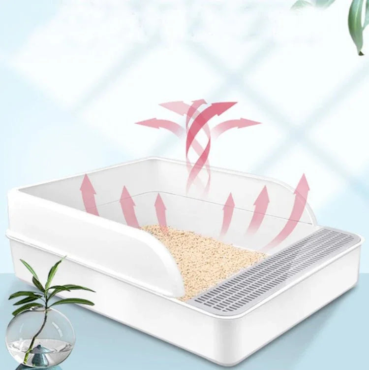 Cat Litter Box Semi - closed Square Feces Basin Pet Toilet - Trustpick