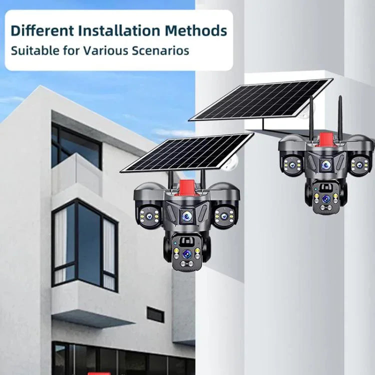 D31 9MP Multi - lens Panoramic Solar Surveillance PTZ Dome Camera - Trustpick