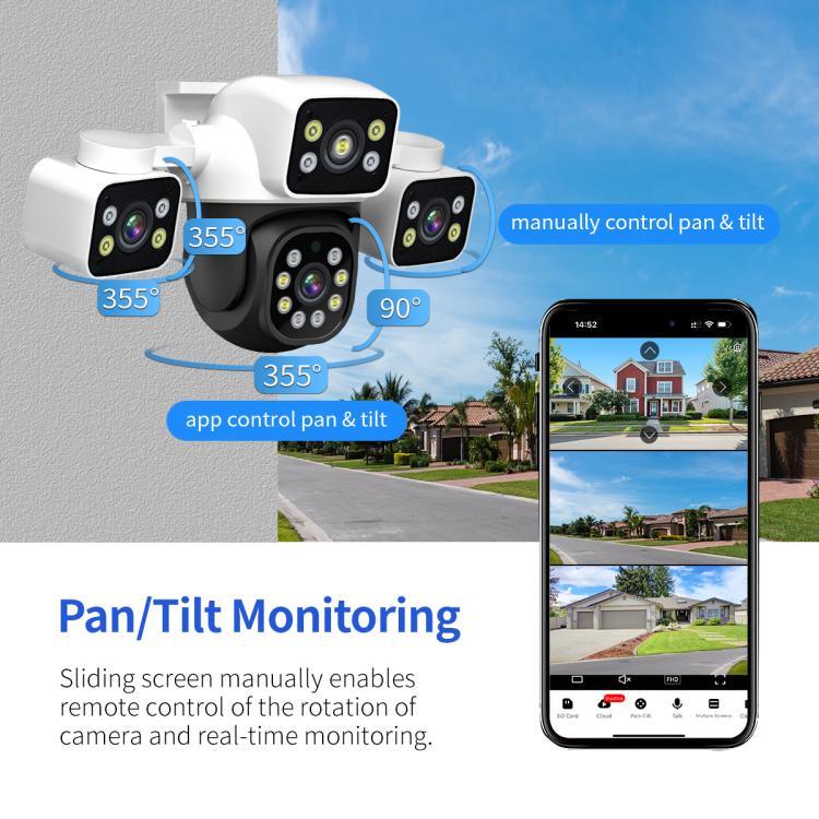 ESCAM PT223 3x4MP HD Motion Detection WiFi Three - screen PTZ IP Camera - Trustpick