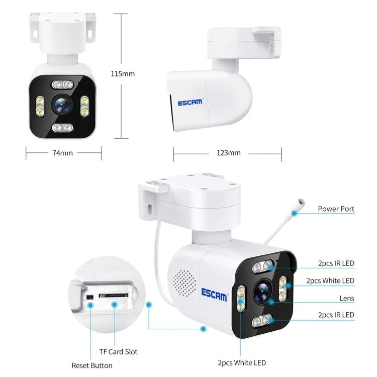 ESCAM PT303 3MP HD Motion Detection APP Control Pan & Tilt WiFi IP Camera - Trustpick