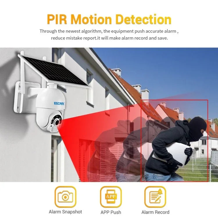 ESCAM QF450 HD 1080P 4G AU Version Solar Powered IP Camera with 64G Memory, Support Two - way Audio & PIR Motion Detection & Night Vision & TF Card - Trustpick