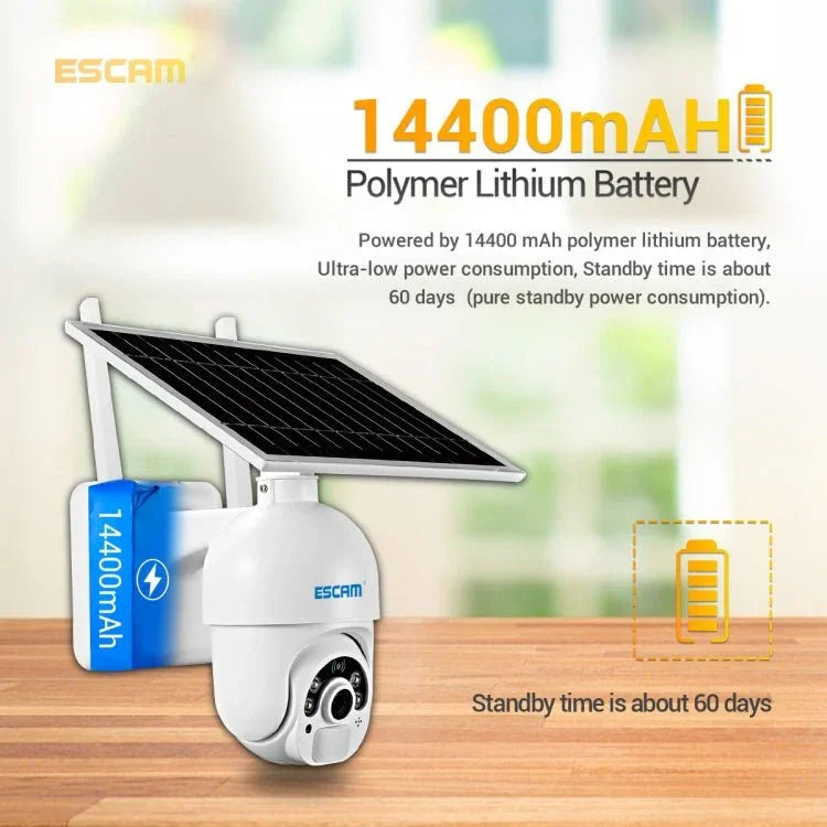 ESCAM QF450 HD 1080P 4G EU Version Solar Powered IP Camera with 128G Memory, Support Two - way Audio & PIR Motion Detection & Night Vision & TF Card - Trustpick