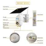 ESCAM QF450 HD 1080P 4G EU Version Solar Powered IP Camera with 32G Memory, Support Two - way Audio & PIR Motion Detection & Night Vision & TF Card - Trustpick