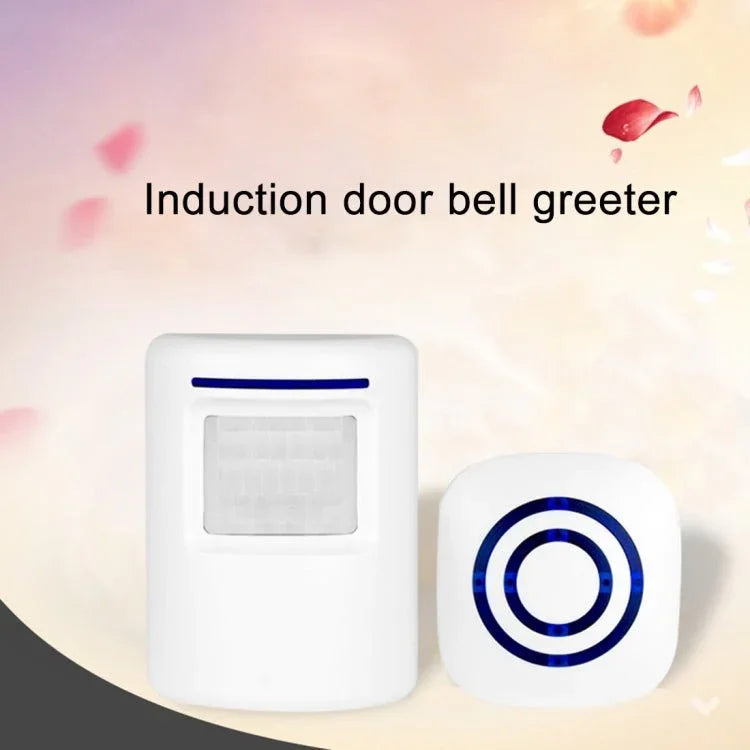 FY - 0256 2 in 1 PIR Infrared Sensors (Transmitter + Receiver) Wireless Doorbell Alarm Detector for Home / Office / Shop / Factory, EU Plug - Trustpick
