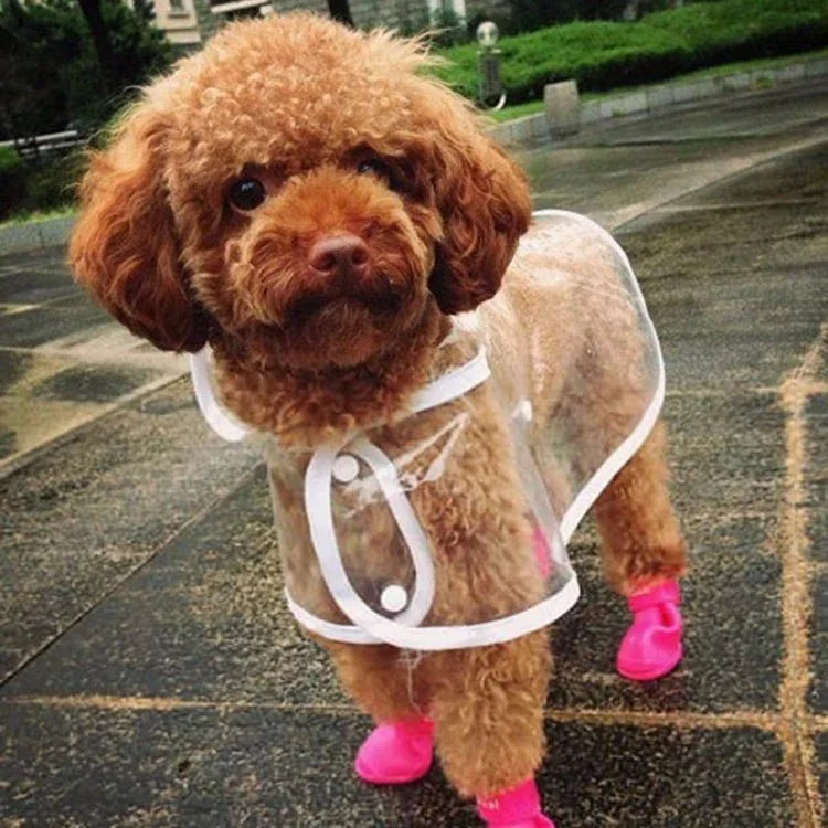 Lovely Pet Dog Shoes Puppy Candy Color Rubber Boots Waterproof Rain Shoes, S, Size: 4.3 x 3.3cm - Trustpick