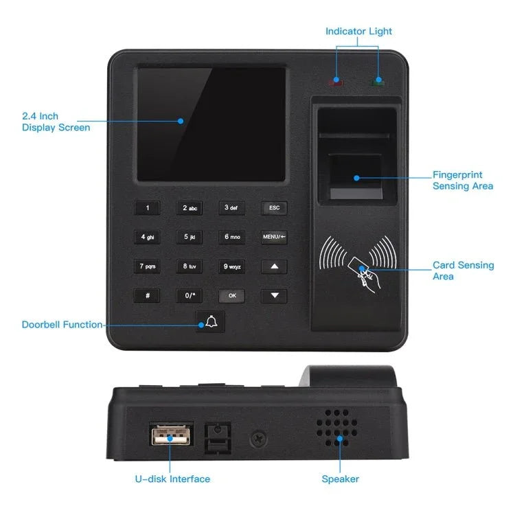 M10 Smart ID Card Recognition Fingerprint Access Control All - in - one Attendance Machine - Trustpick
