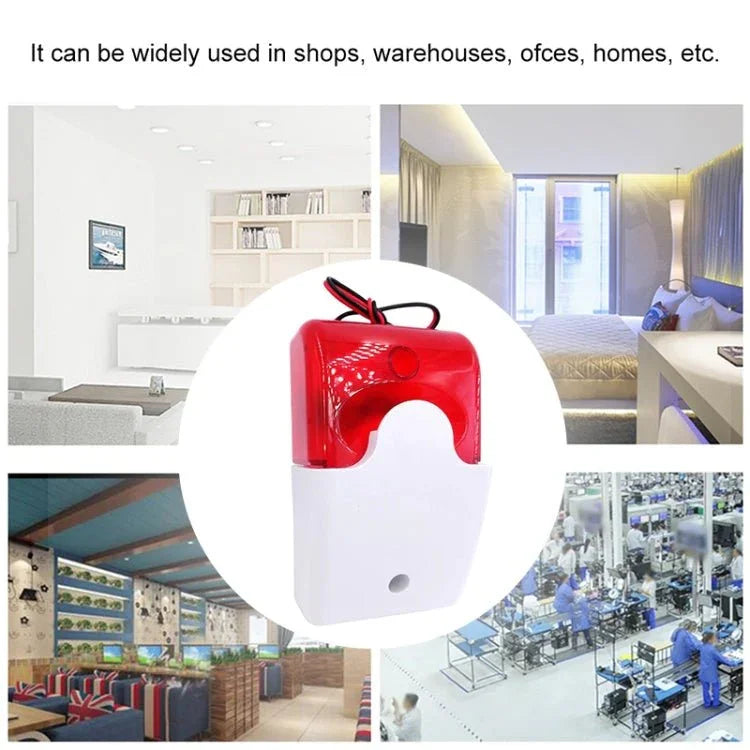 Mini Wired Red Strobe Siren for Burglar Security Alarm - Trustpick
