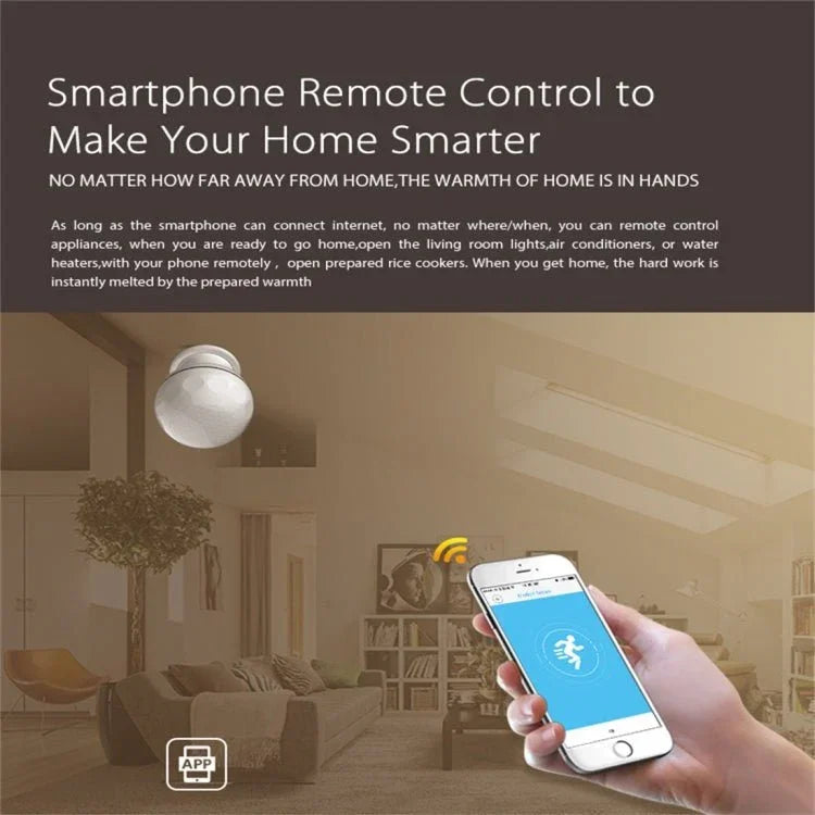 NEO NAS - PD02W Wireless WiFi PIR Detector Motion Sensor, with Magnet Bracket & Support Android / IOS systems & Ultra - bright Red LED - Trustpick