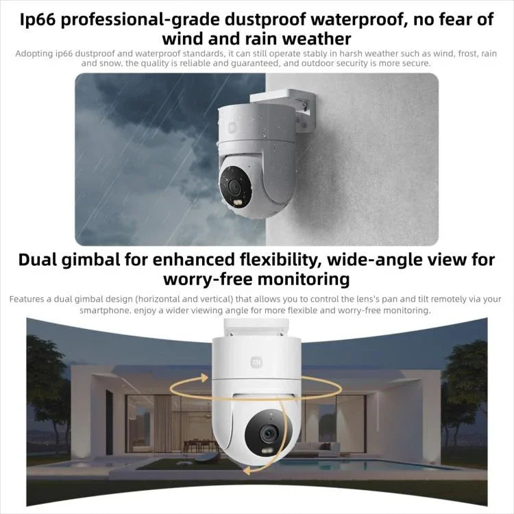 Original Xiaomi Outdoor Camera 4C 3K Full Color Night Vision 5MP IP66 Human Tracking Sound And Light Warning Voice Call Camera - Trustpick