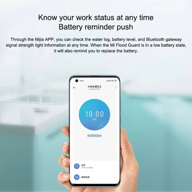 Original Xiaomi Wireless Bluetooth Flood Guard Intelligently Detects Water Leakage Xiaoai Speaker Linkage App to Remotely Remind Smart Home, need to be used with CA1001 - Trustpick