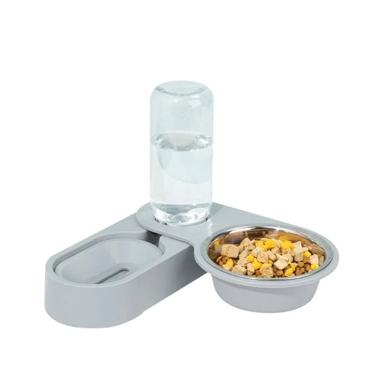 Pet Supplies Dog Cat Food Bowl Folding Rotating Double Bowl - Trustpick